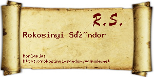 Rokosinyi Sándor névjegykártya
