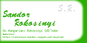 sandor rokosinyi business card